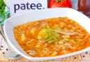 Красный суп с курицей и пастой орзо