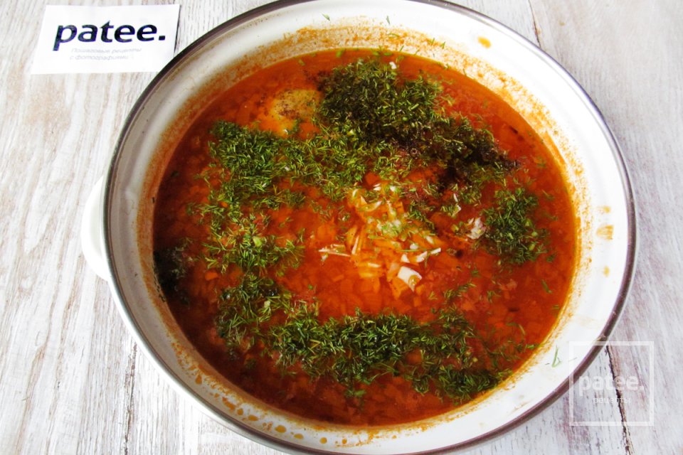 Красный суп с курицей и пастой орзо - Шаг 16