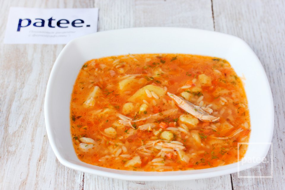 Красный суп с курицей и пастой орзо - Шаг 18