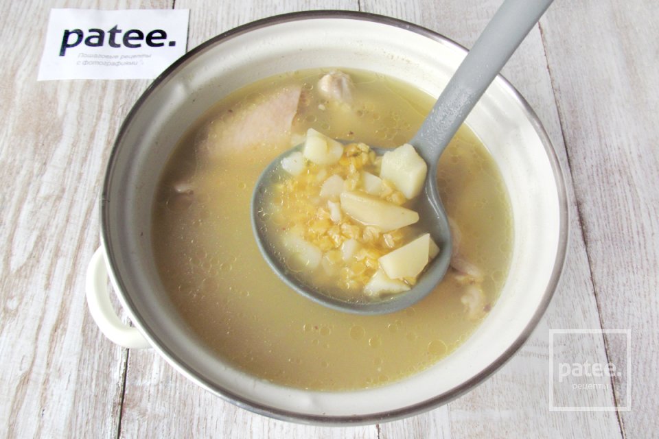 Суп с красной чечевицей и куриными крылышками - Шаг 9