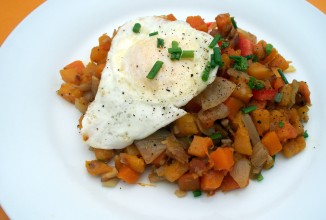 Жареная тыква-сквош со сладким перцем