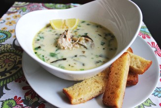 Куриный суп с грибами и пастой орзо