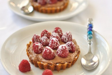 Тарт с шоколадным кремом и малиной - приготовление