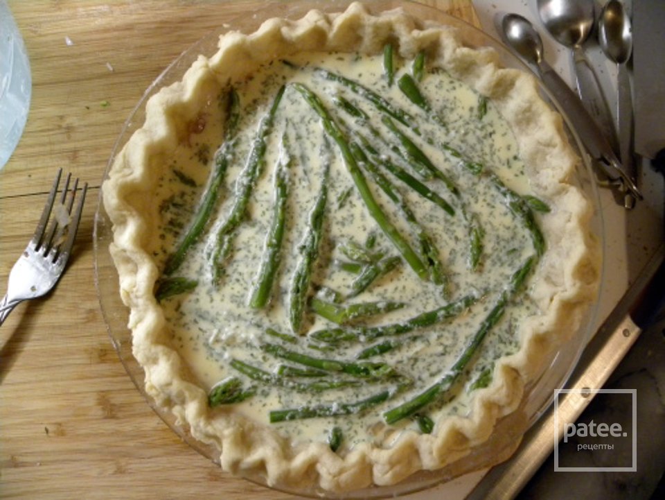 Киш с беконом, спаржей и сыром - Шаг 16