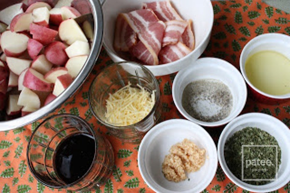 Красный картофель с беконом - Шаг 1