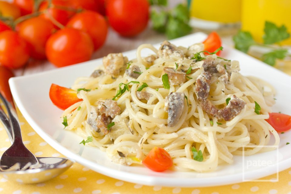Спагетти с говядиной и шампиньонами - Шаг 16