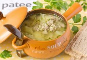 Картофельный суп с говяжьим фаршем и яйцом