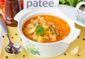 Щи с фасолью и рыбными консервами