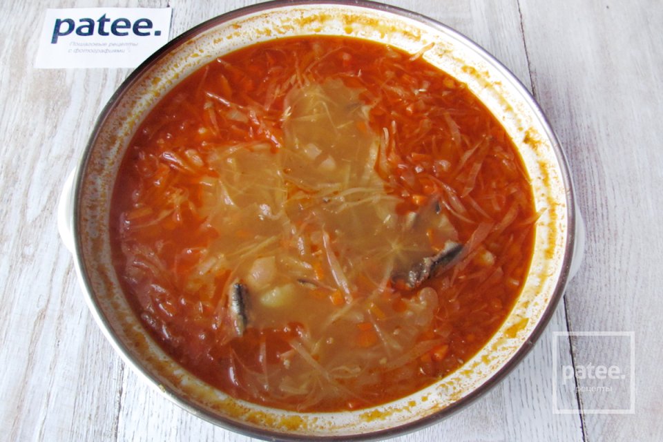 Щи с фасолью и рыбными консервами - Шаг 15