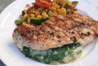 Куриные кармашки с сыром и шпинатом