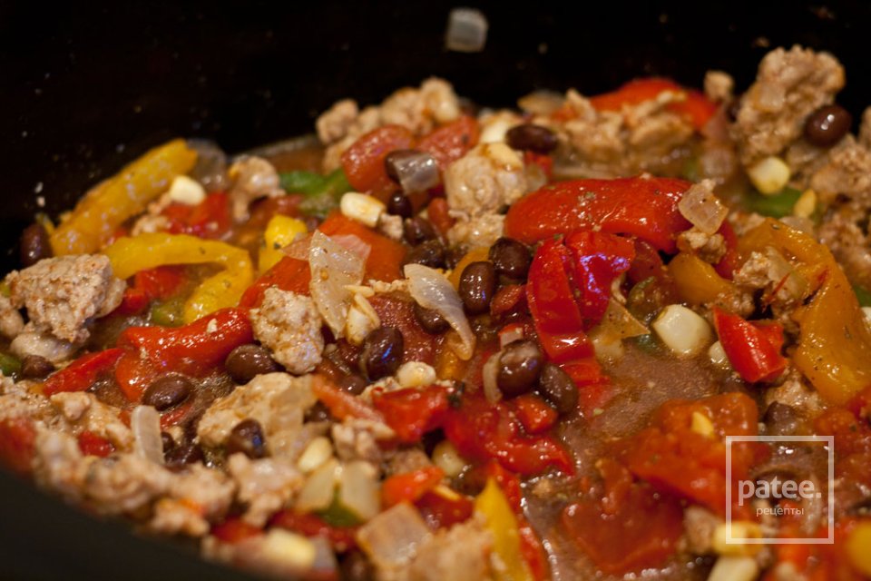 Чили из индейки с фасолью и овощами - Шаг 6