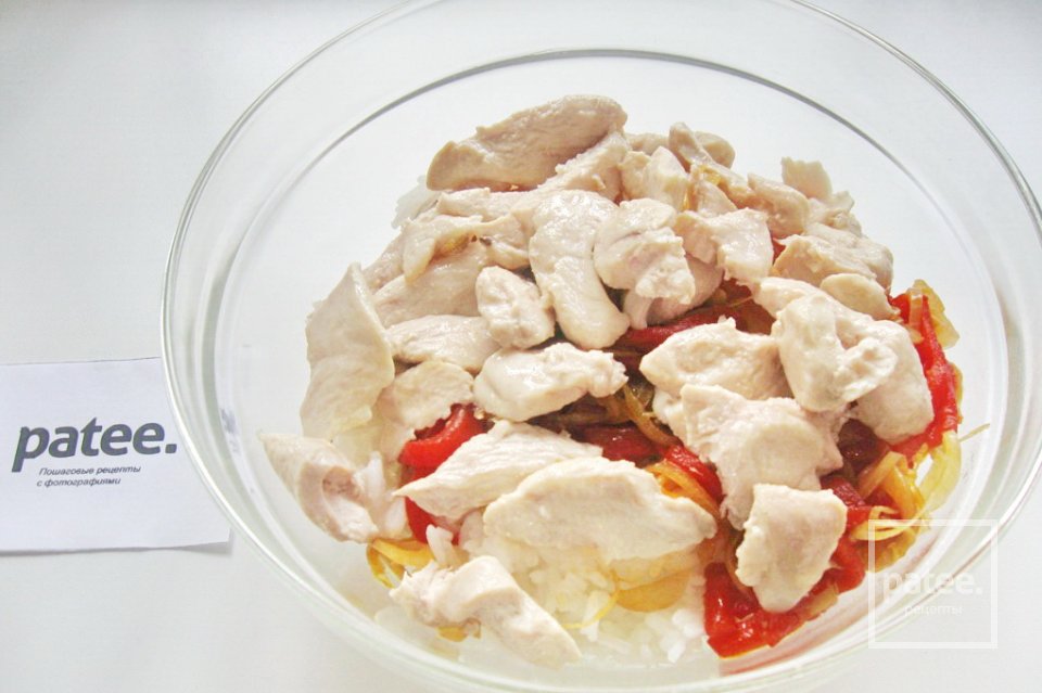 Куриная грудка с овощами и рисом - Шаг 12
