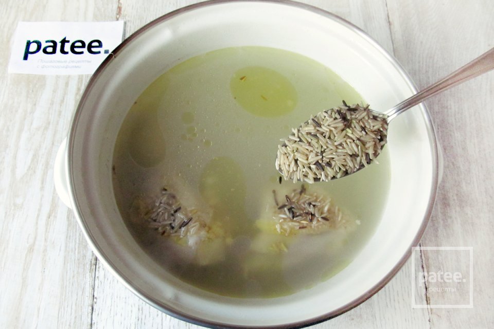 Суп куриный с диким и коричневым рисом - Шаг 6