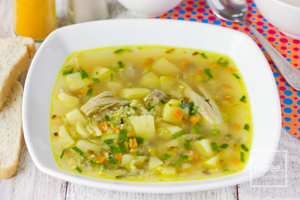 Суп куриный с диким и коричневым рисом - Шаг 12