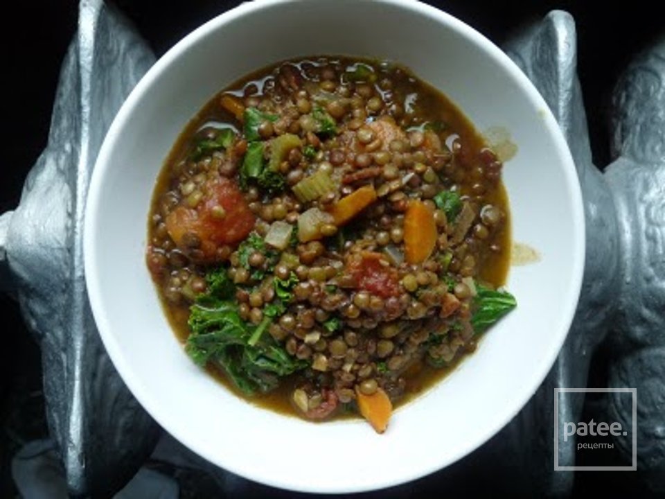 Чечевичный суп с беконом и кале - Шаг 8