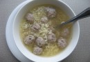 Суп с пастой и фрикадельками