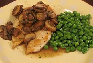 Куриные грудки с грибами