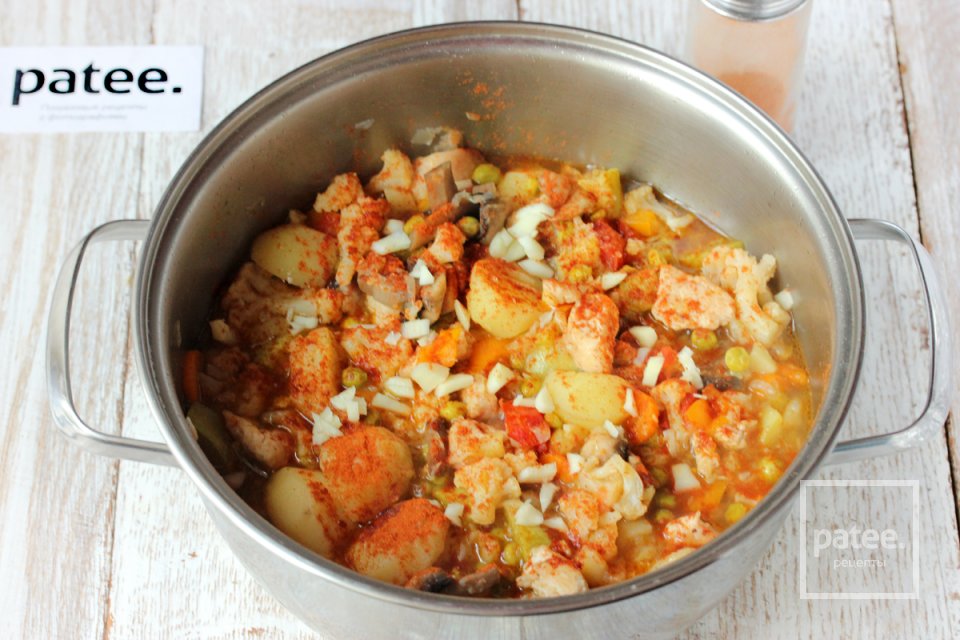 Овощное рагу с куриным филе и шампиньонами - Шаг 17