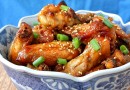 Куриные крылышки в медово-имбирном соусе