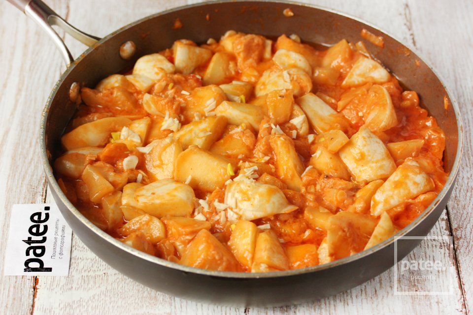 Патиссоны в сметанно-томатном остром соусе - Шаг 8