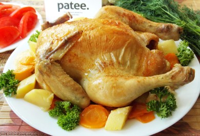 Рецепт Курица, запеченная в рукаве с овощами