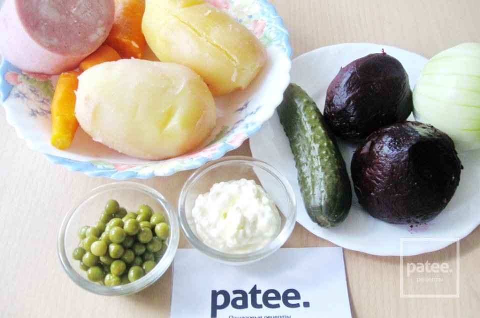 Винегрет с ветчиной - Шаг 1