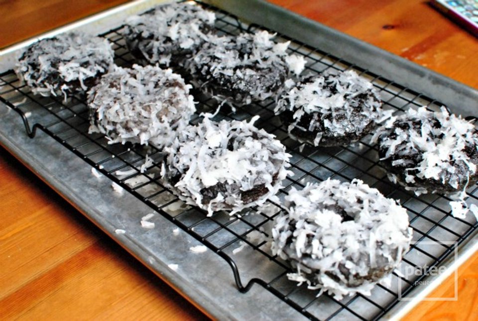 Шоколадно-кокосовые пончики - Шаг 17