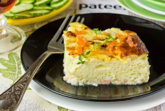 Омлет с сёмгой и зернёным творогом