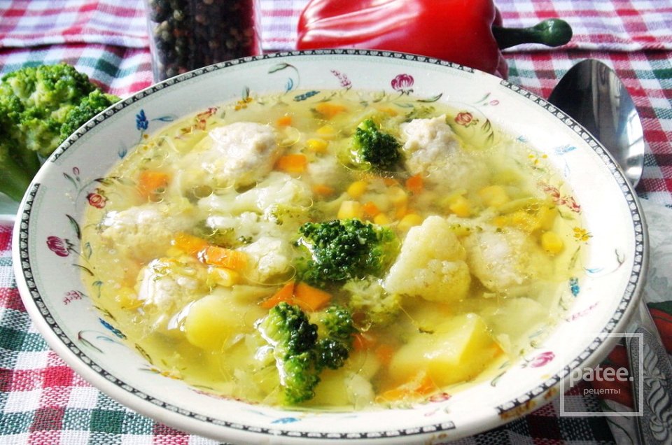 Овощной суп с куриными кнелями - Шаг 17