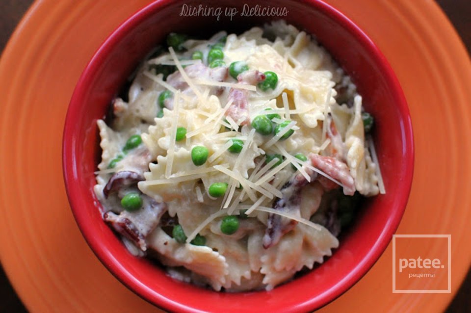 Сливочная паста с беконом и горошком - Шаг 9