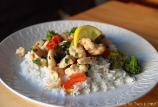 Курица с брокколи в лимонном соусе