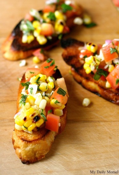 Брускетта из жареной кукурузы с помидорами - Шаг 11