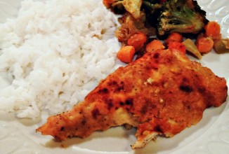 Курица с хумусом и овощами