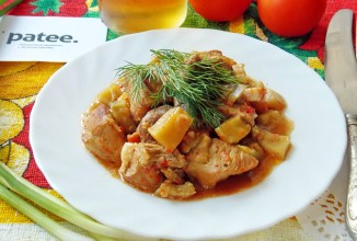 Свинина с баклажанами в пиве