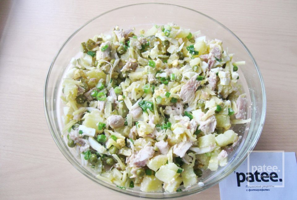 Салат из индейки с сыром и зеленым горошком - Шаг 15