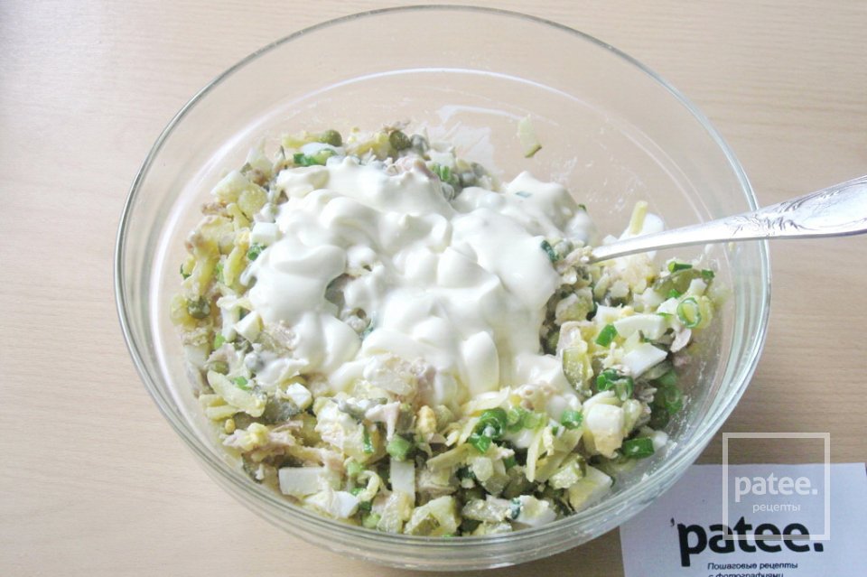 Салат из индейки с сыром и зеленым горошком - Шаг 16