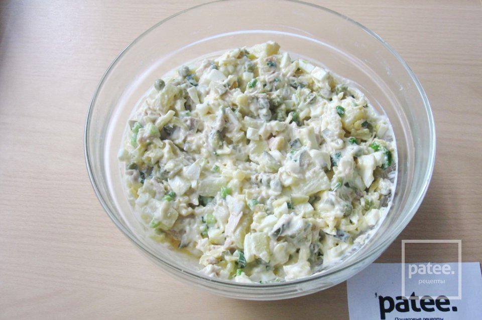 Салат из индейки с сыром и зеленым горошком - Шаг 17