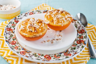 Жареный апельсин с кокосовой стружкой