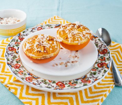 Рецепт Жареный апельсин с кокосовой стружкой