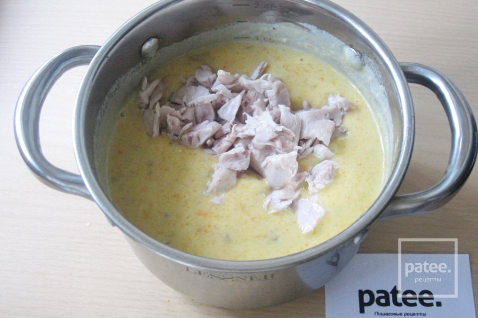 Суп  с курицей, сливками и грибами - Шаг 16