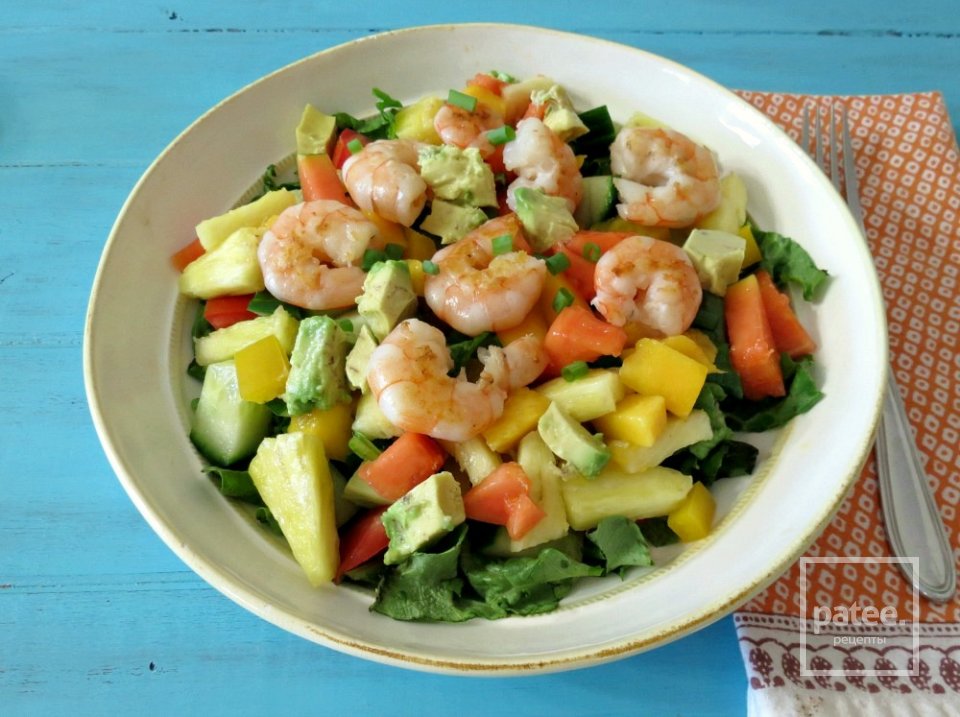 Тропический салат с креветками - Шаг 4