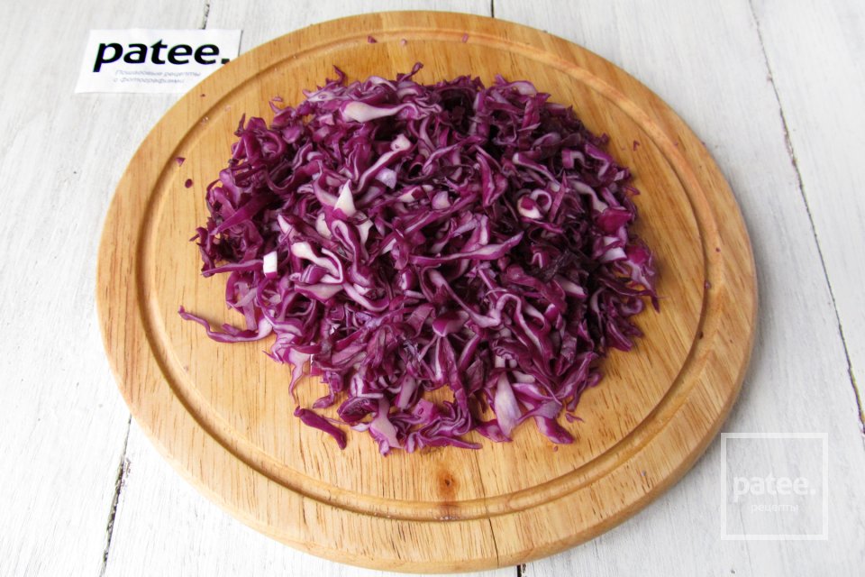 Салат с мясом и краснокочанной капустой - Шаг 6