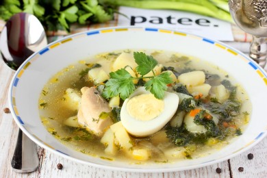 Рецепт Куриный суп с молодой крапивой