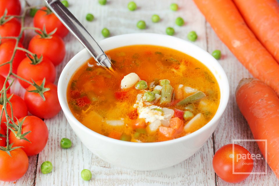 Овощной суп с яйцом - Шаг 26