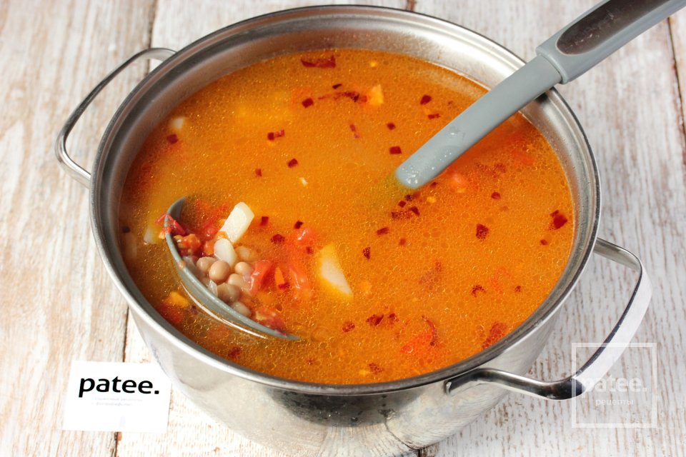 Суп со свиными рёбрышками и консервированной фасолью - Шаг 13