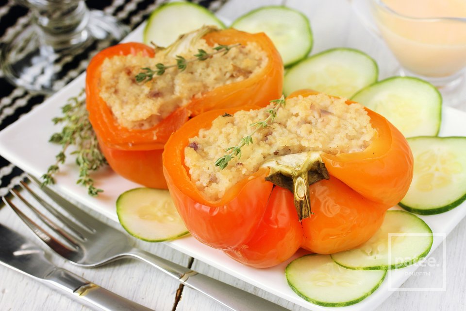 Запечённый перец, фаршированный курицей и кускусом - Шаг 16