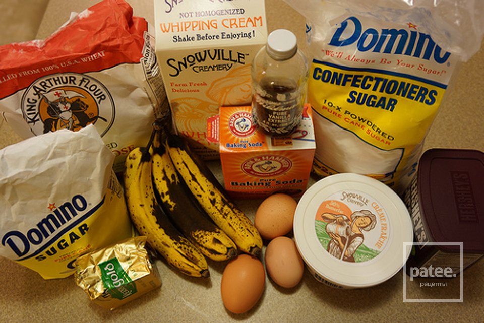 Банановые кексы с ганашем и кремом - Шаг 1