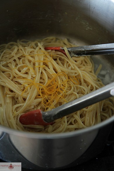 Лимонная паста с горошком и беконом - Шаг 8