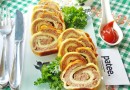 Яичный рулет с мясным фаршем