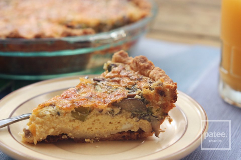 Киш со спаржей и грибами - Шаг 16